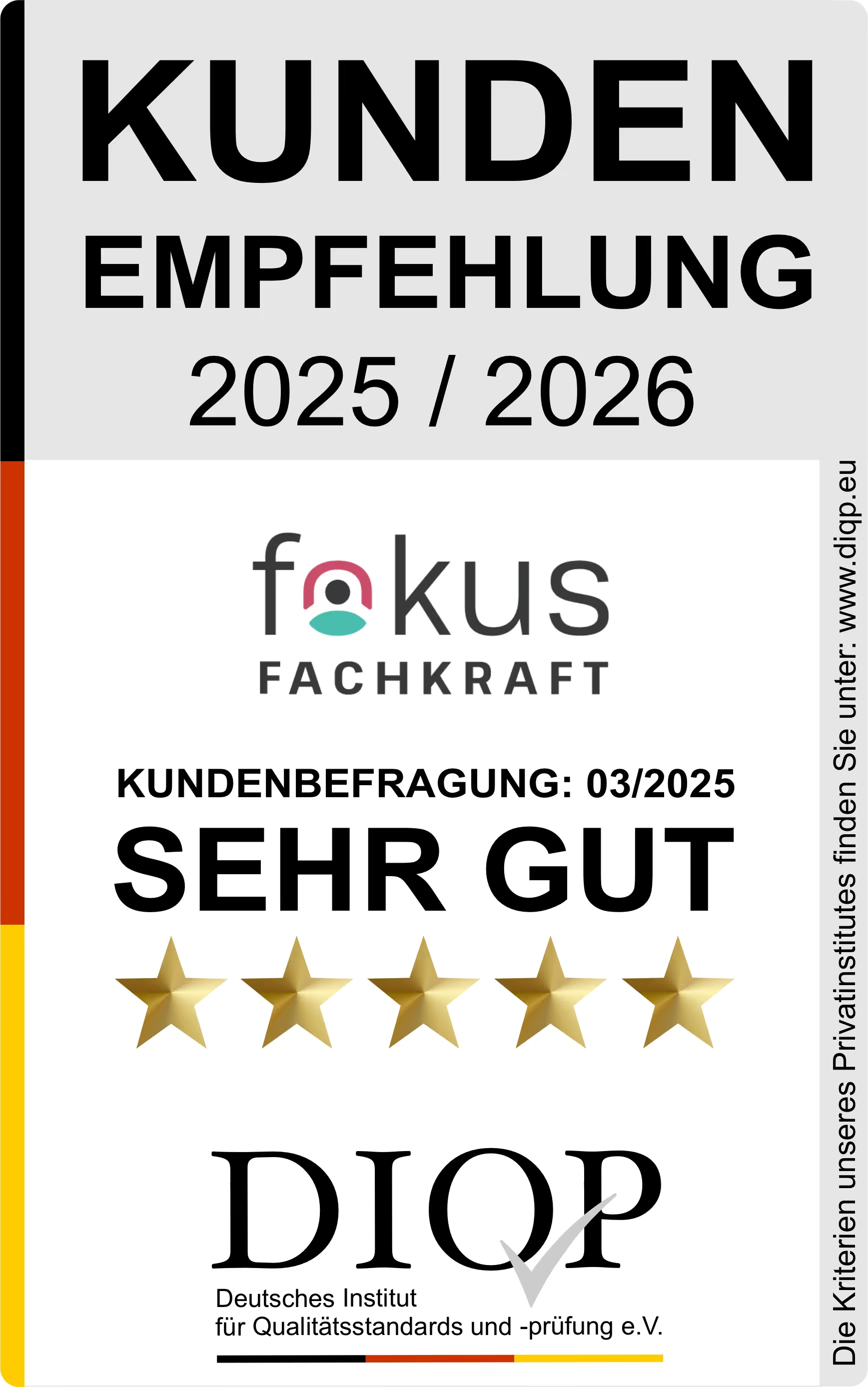 Kundenempfehlung 2025: DIQP-geprüft